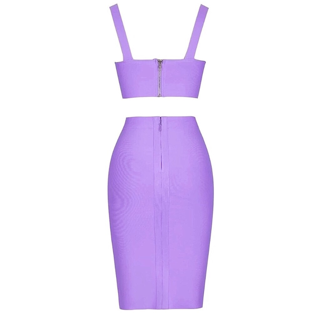 HP!✨Lavender 2 piece bandage dress set - Picture 6 of 15